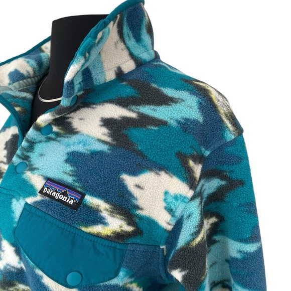 Patagonia Synchilla 1/4 snap pullover fleece Trout Tales Elwha Blue size M - Picture 7 of 16